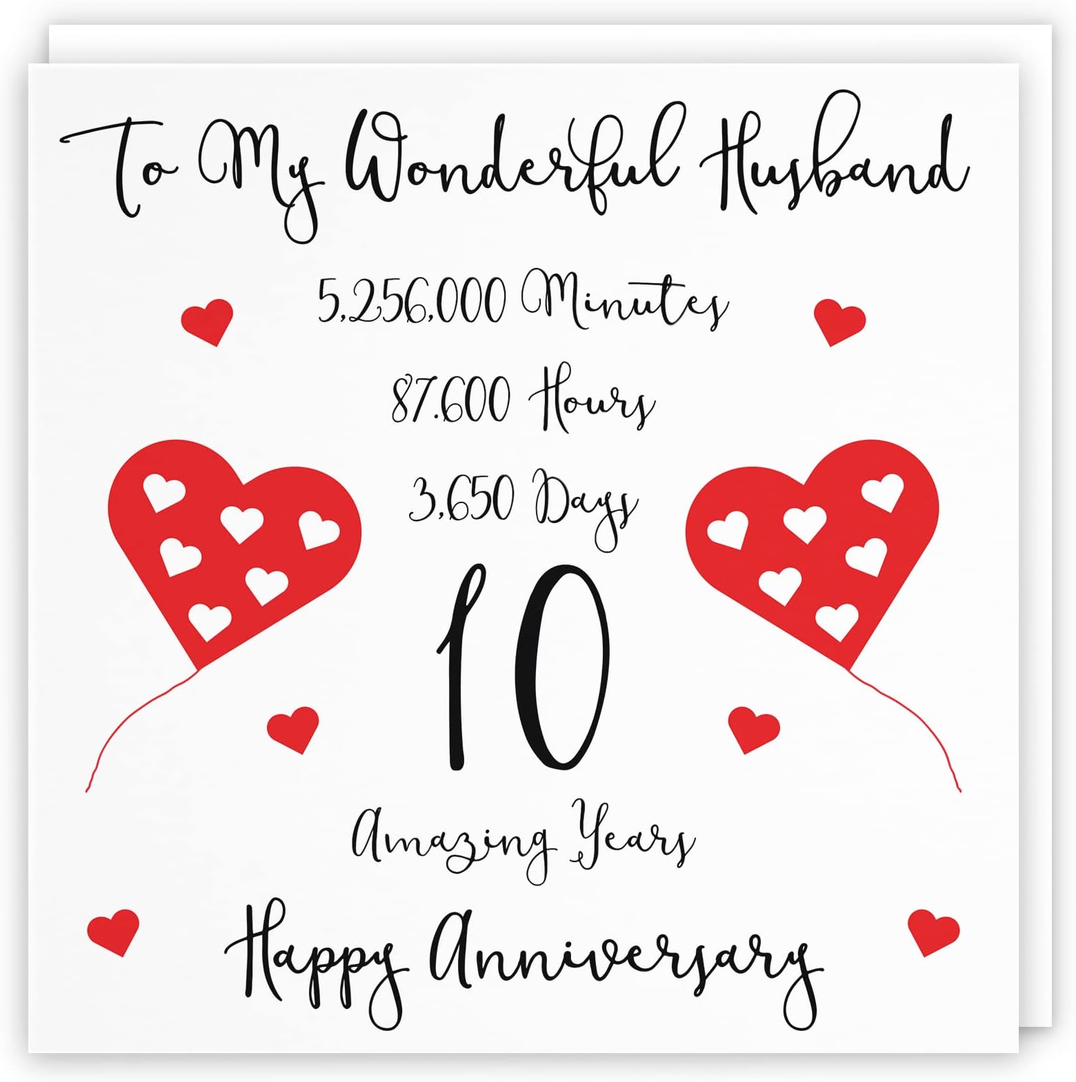 My Husband 10th Wedding Anniversary Card - On Our Tin Anniversary - 10 ...