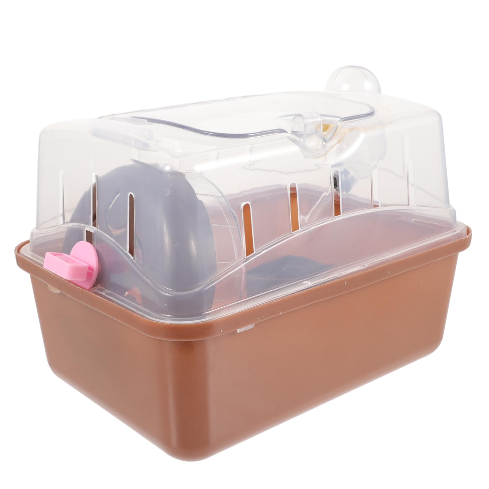 BESTonZON Transparent Small Pet Cage for Hamster Guinea Pig and More Outdoor Travel Carrier with for Enhanced Ventilation and Comfort