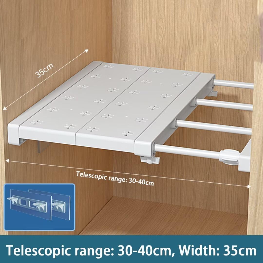Estante extensible ajustable para armario, separador de estante de tensión para almacenamiento, se adapta a espacios de 60 a 100 cm, perfecto para la división y nización de armarios