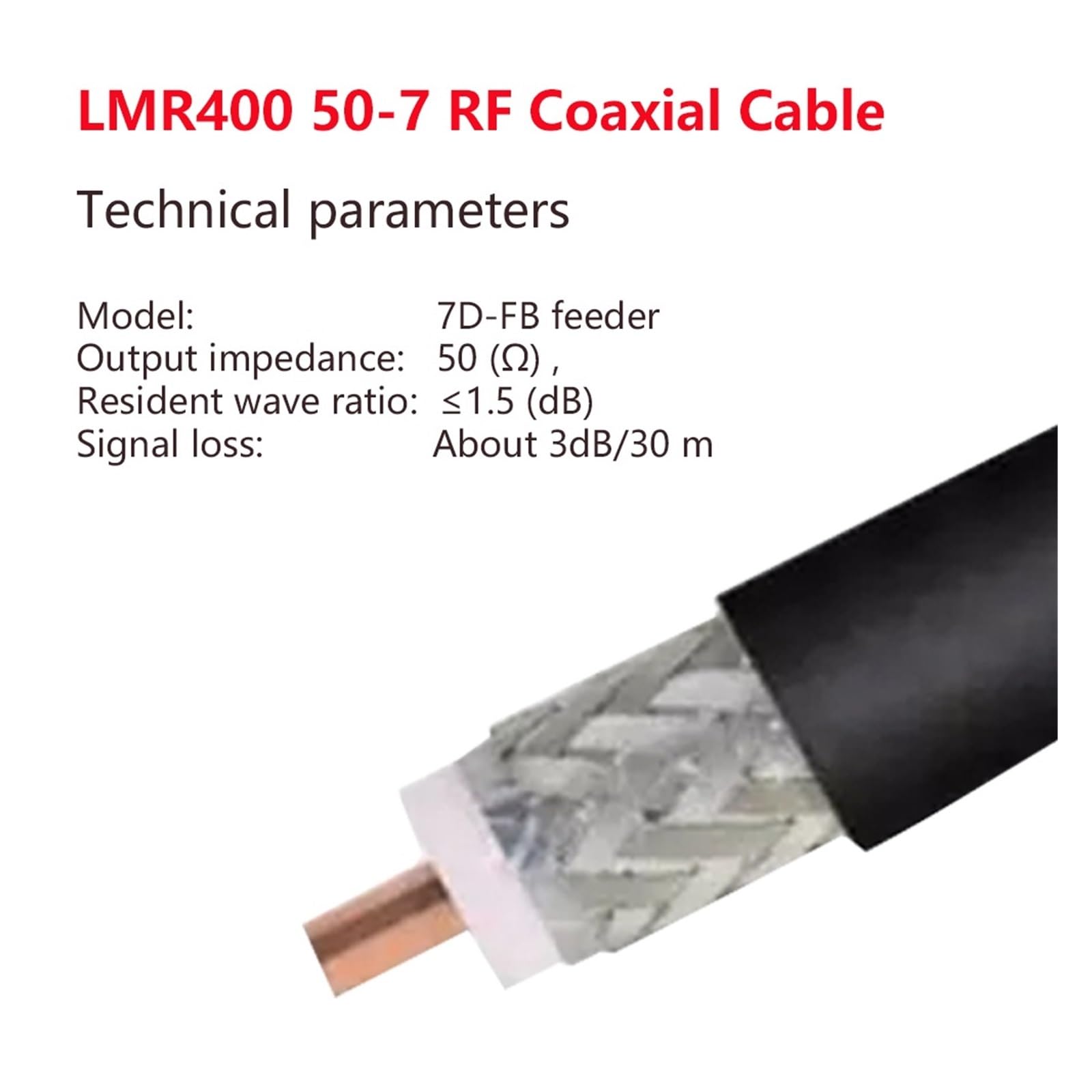 Cavo coassiale RF LMR400 Connettore SMA maschio-femmina Antenna da 50 Ohm Adattatore a spirale Jumper Cavo 50-7(RPSMA M to RPSMA F,5M)