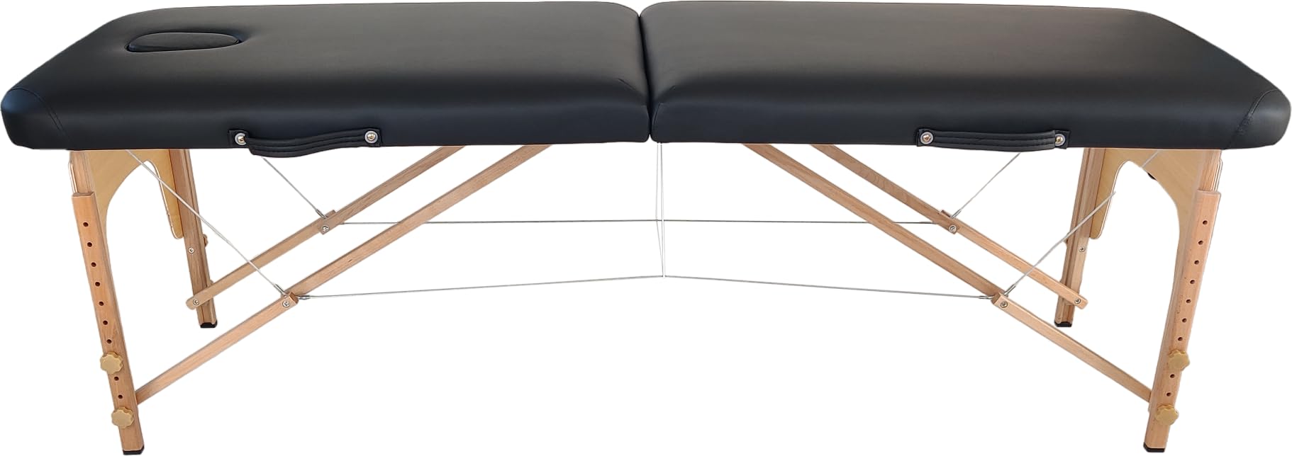 Beltom® Mobile Massagetisch Massageliege 2 zonen Basic 185 x 60 cm. - Licht 11,6 kg - massagebed massageleuning Massagebank 2 Zones klappbar Kosmetikliege - Schwarz