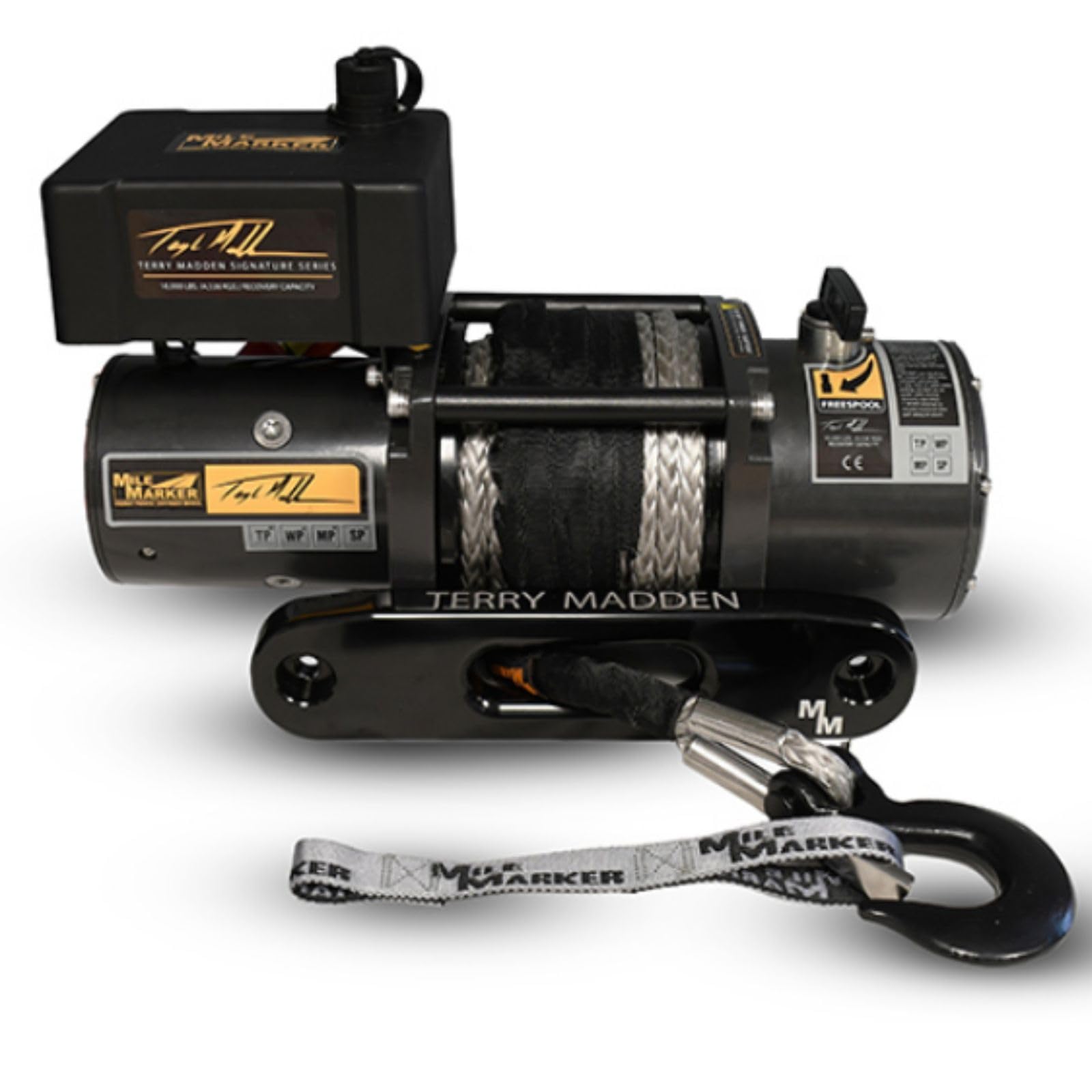 MILE MARKER TM-10K Terry Madden Winch with Synethetic Rope - Efficient Operation, Rated for 10,000 Pounds of Pulling Power, Designed for Rigorous Demands