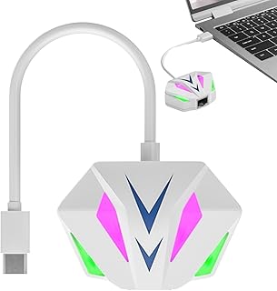 Adaptador de red Ethernet - Adaptador de red rápido tipo C de 100 Mbps | Adaptador Ethernet con conexión estable Iluminación RGB colorida para descarga de archivos, transmisión en