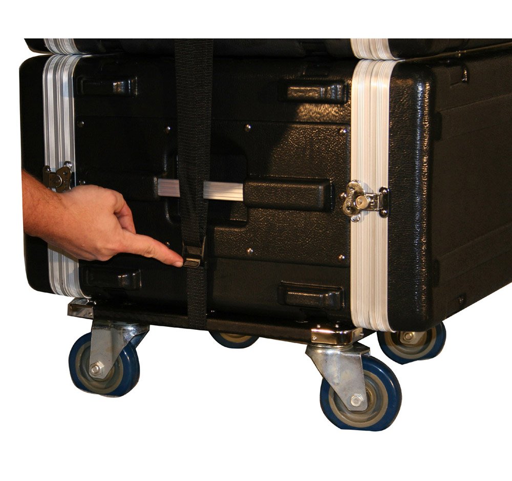 GATOR CASES - Caster Kit per Rack Standard, Compensato Industriale, Ruote Casters da 4'', Supporto fino a 181 kg, Cinghie di Bloccaggio (GA‑100)