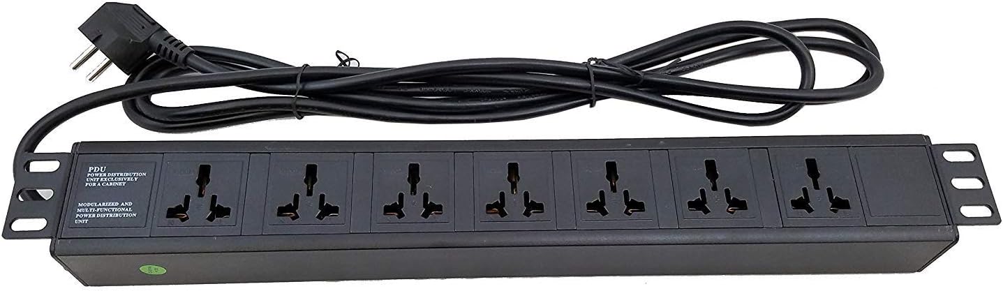 Aluminum Alloy Shell Rack-Mount Server PDU Power Distribution Unit (Germany - 7 Universal Outlet / 16 Amp)