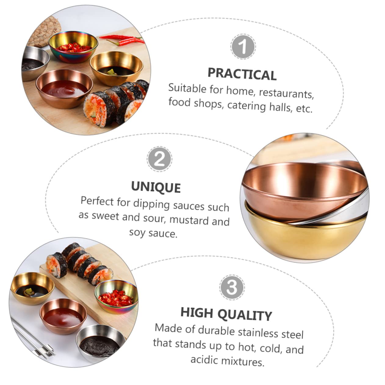Garneck 2pcs Appetizer Plates Miniature Spice Dishes for Sauces Seasoning Bowls Flavor Dish for Home Kitchen Parties and Outdoor Events