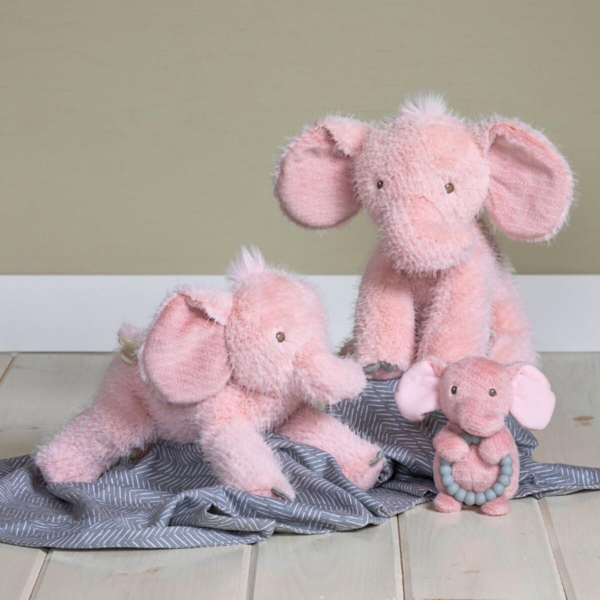 Mary Meyer Stuffed Animal Afrique Collection Huggable Plush Soft Toy, 11-Inches, Pink Blossom Elephant