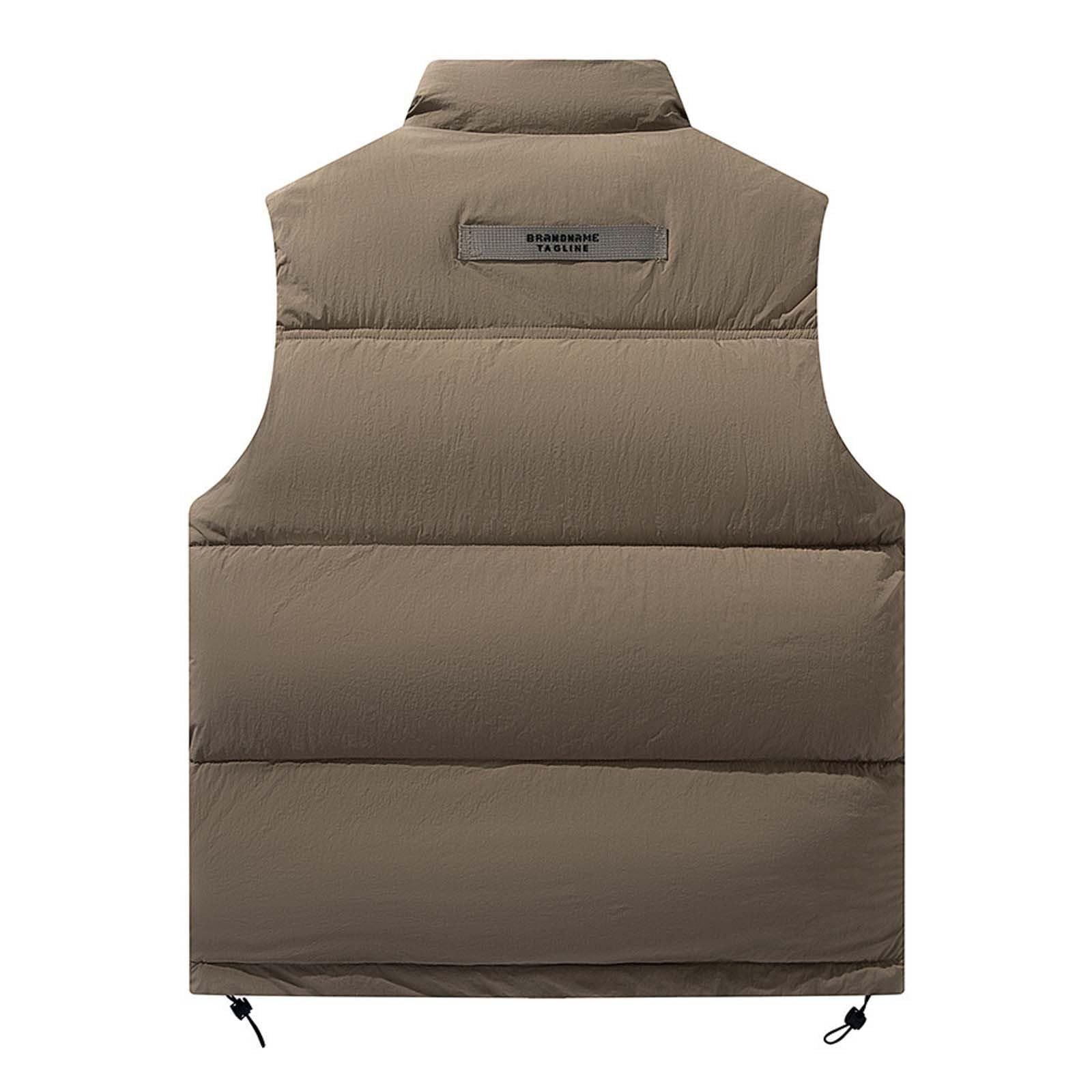 Genérico Chaleco Invierno Hombre Con Capucha Abrigo Sin Mangas Talla Grande calentador de bodywarmer chaqueta térmica para correr acolchado bolsillos ajuste regular exteriores