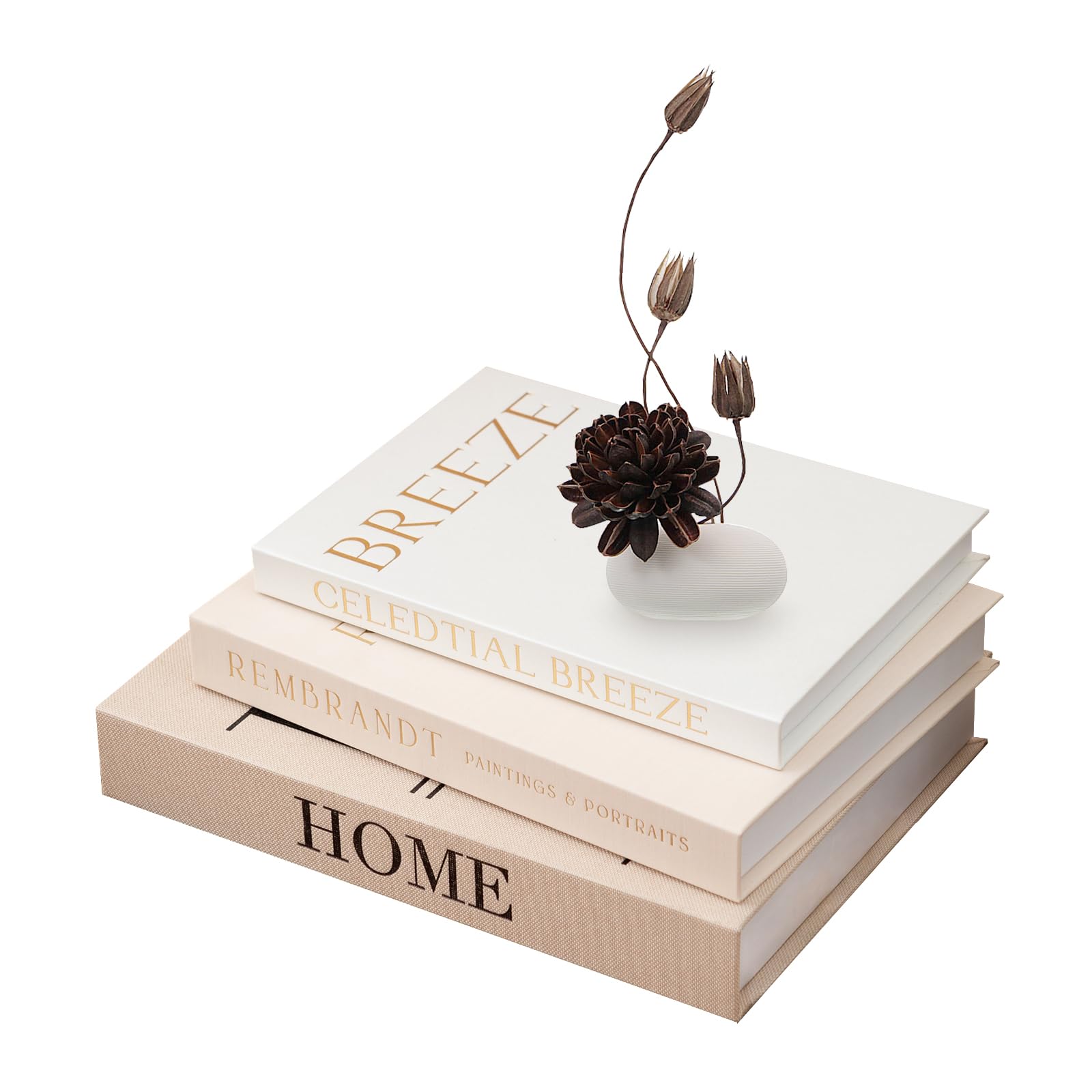 Livre décoratif boîte de rangement lin faux livres esthétiques lot 3