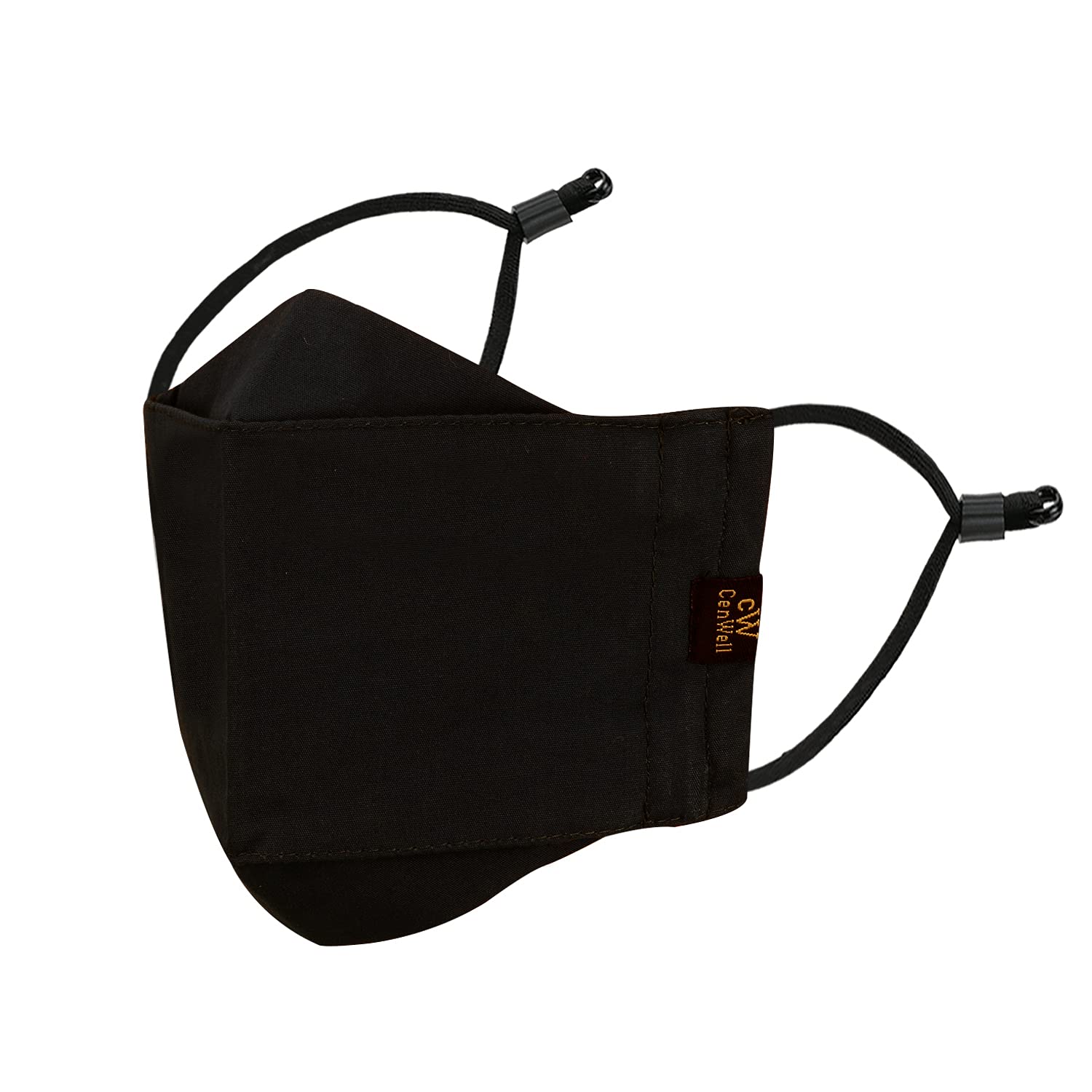 1 Pcs Ultra Comfortable Pure Cotton Face Mask with Adjustable Ear Loop & Free Ear Saver Strap, Washable Reusable & Breathable Mask for Men & Women (Black, Pack of 1)