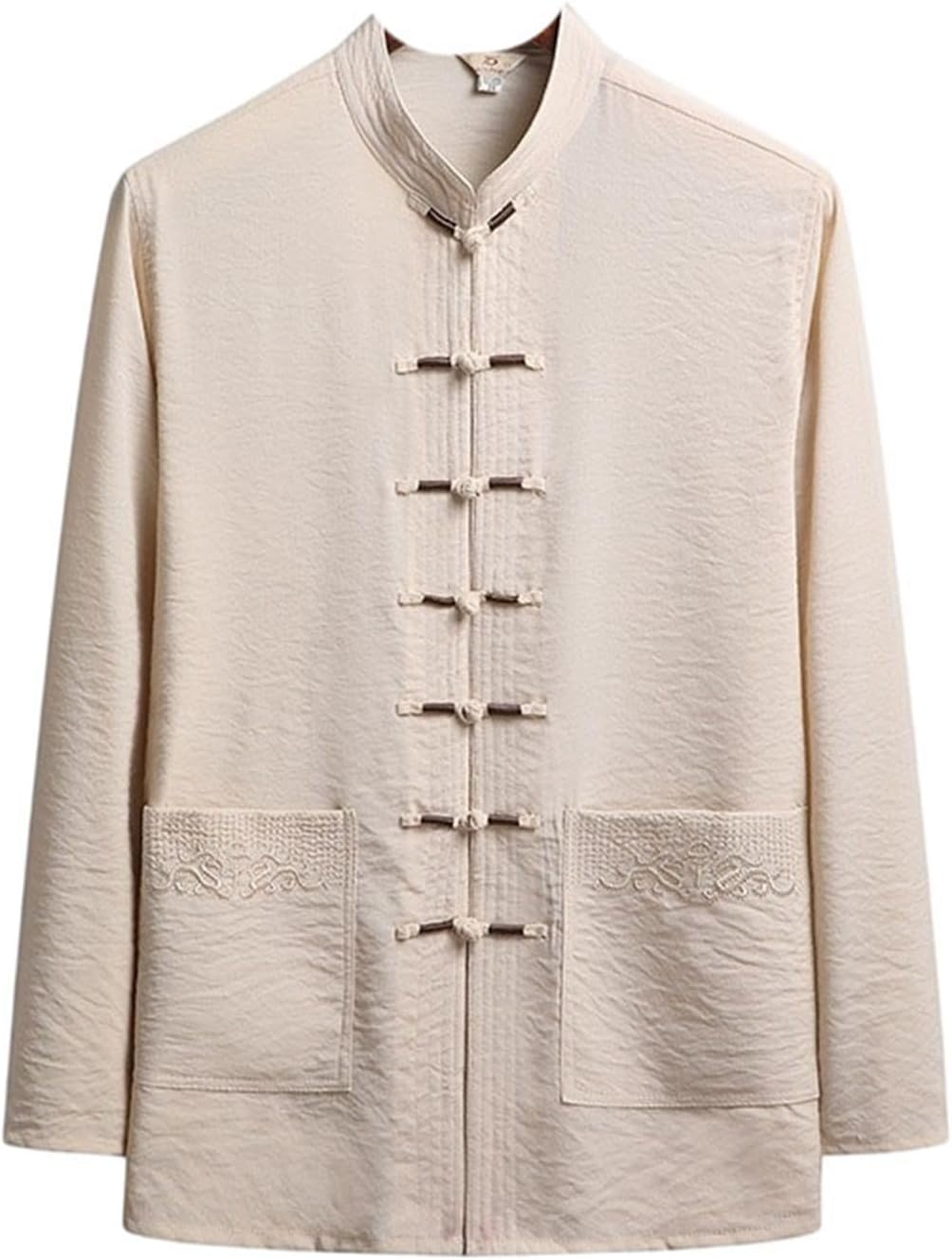 Men's Traditional Tang Suit 2-Piece Set Long Sleeve Casual Kung Fu Uniform