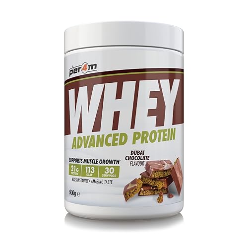 Per4m Protein Whey Powder | 30 Servings of High Protein Shake with Amino Acids | for Optimal Nutrition When Training | Low Sugar Gym Supplements (900g, Dubai Chocolate) - Dubai Chocolate - 900g
