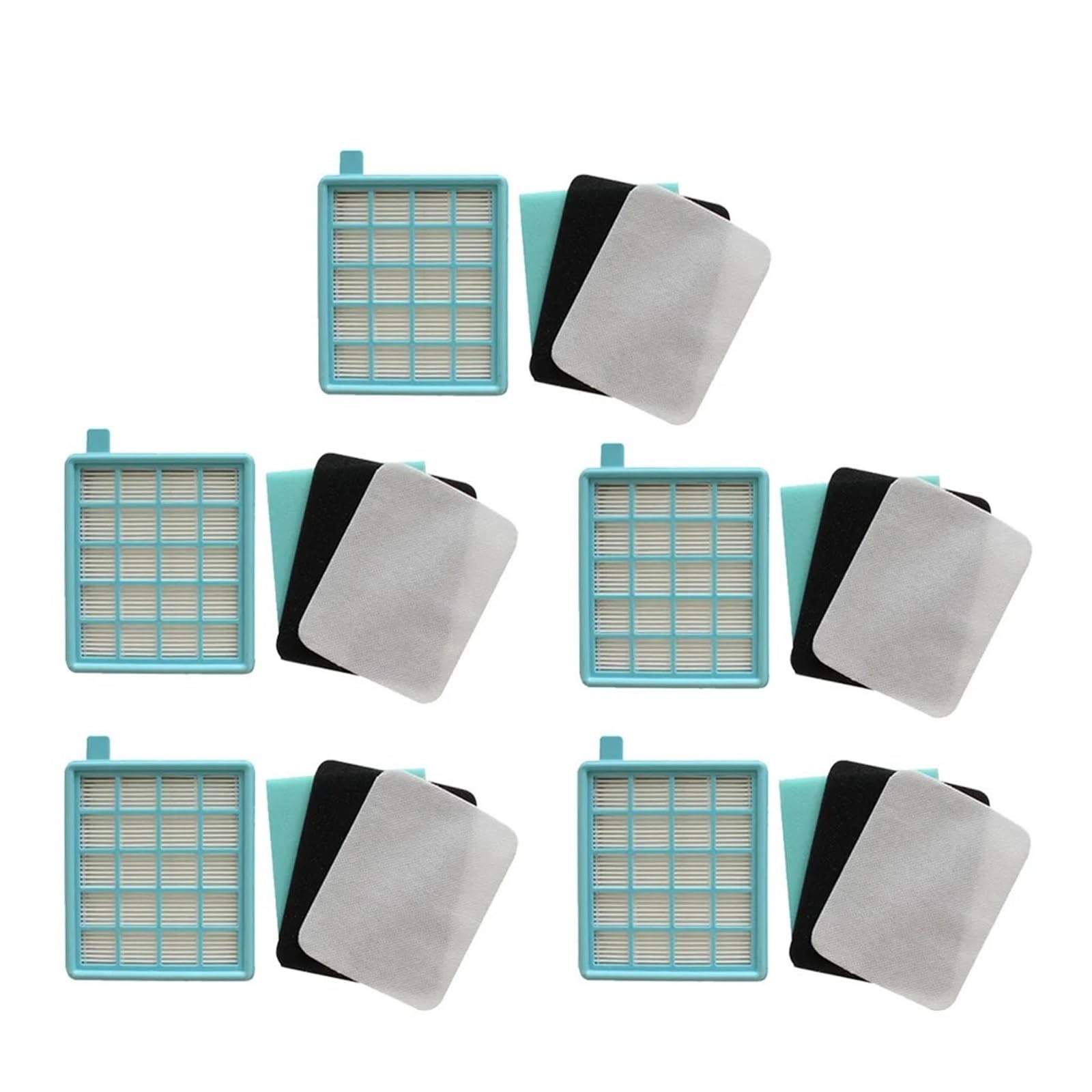 EtliN Comparable con FC8058 / 01, Filtro HEPA Compatible con aspiradora Activa y compacta Philips Power Pro (Color : 5SET)