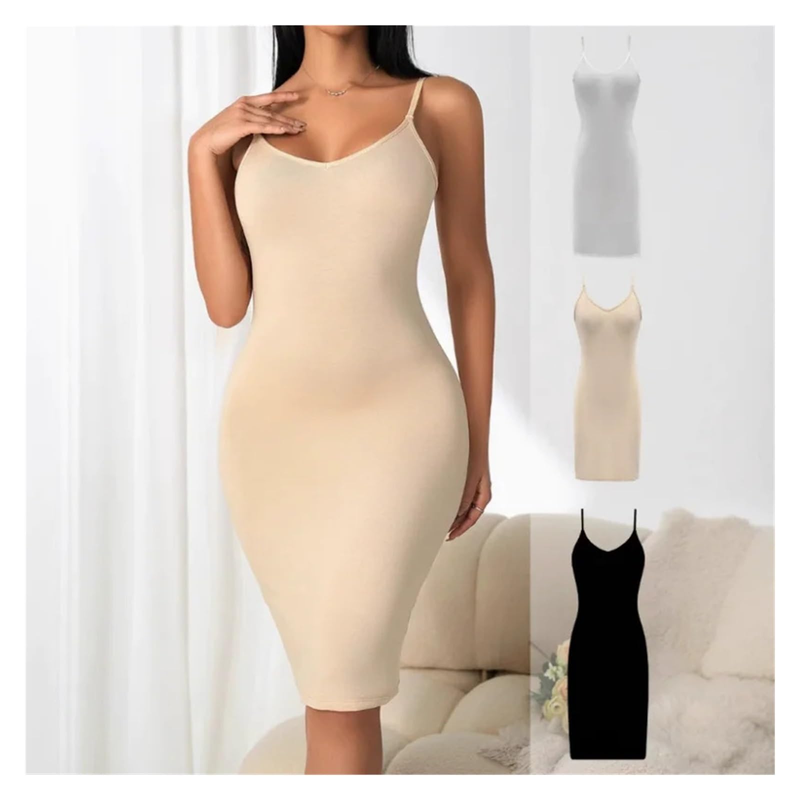 LYGBAOFUL Vestido Ajustado sin Costuras para Mujer, Ropa Moldeadora de Cuerpo, corsé para Abdomen, Control de Barriga, se desliza Completo