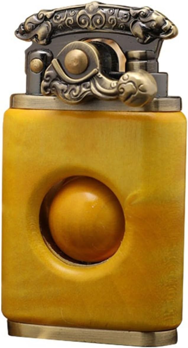 Wooden Kerosene Lighter, Retro Soft Frame Lighter, Rocker Arm Lighter, Great for Men Smoker, Cigarette, Cigar, Pipe, Gift (Color: Yellow)