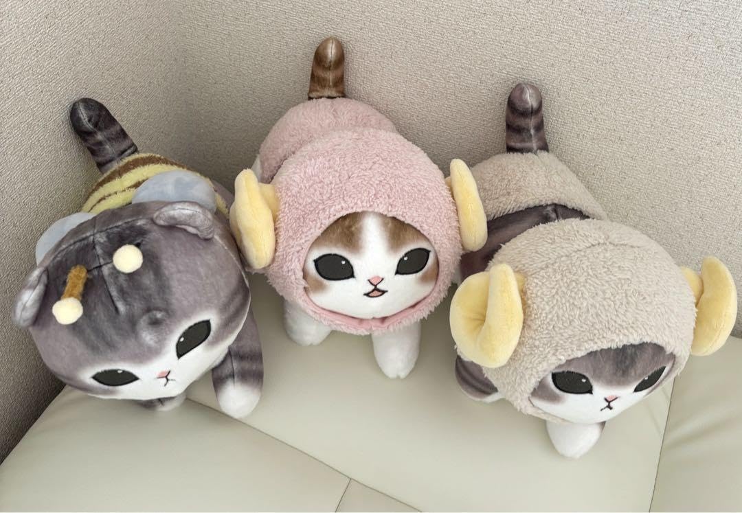 モフサンド　ぬいぐるみ　ひつじにゃん　ミツバチにゃん SNSやLINEスタンプで大人気の『mofusand』よりひつじにゃんが