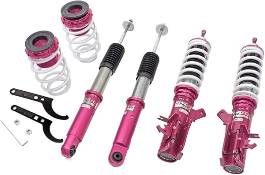 Godspeed MSS0330 MonoSS Coilover Lowering Kit, Fully Adjustable, Ride Height, Spring Tension And 16 Click Damping, compatible with Honda Fit GE 2009-14