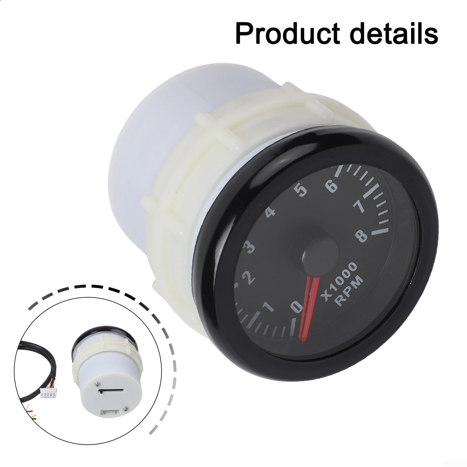 52mm Tachometer 2 08000 RPM Rev Counter Gauge Meter Kit for Petrol Engine 12V