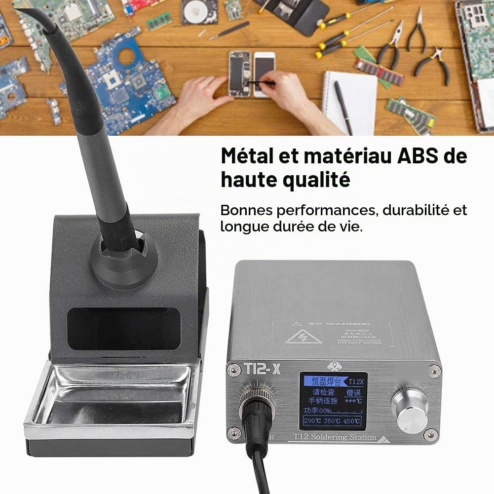Station de fer à souder, Station de soudage T12-X 72 W avec affichage numérique Outil de réparation de téléphone portable de reprise de soudage 90-230 V(je)