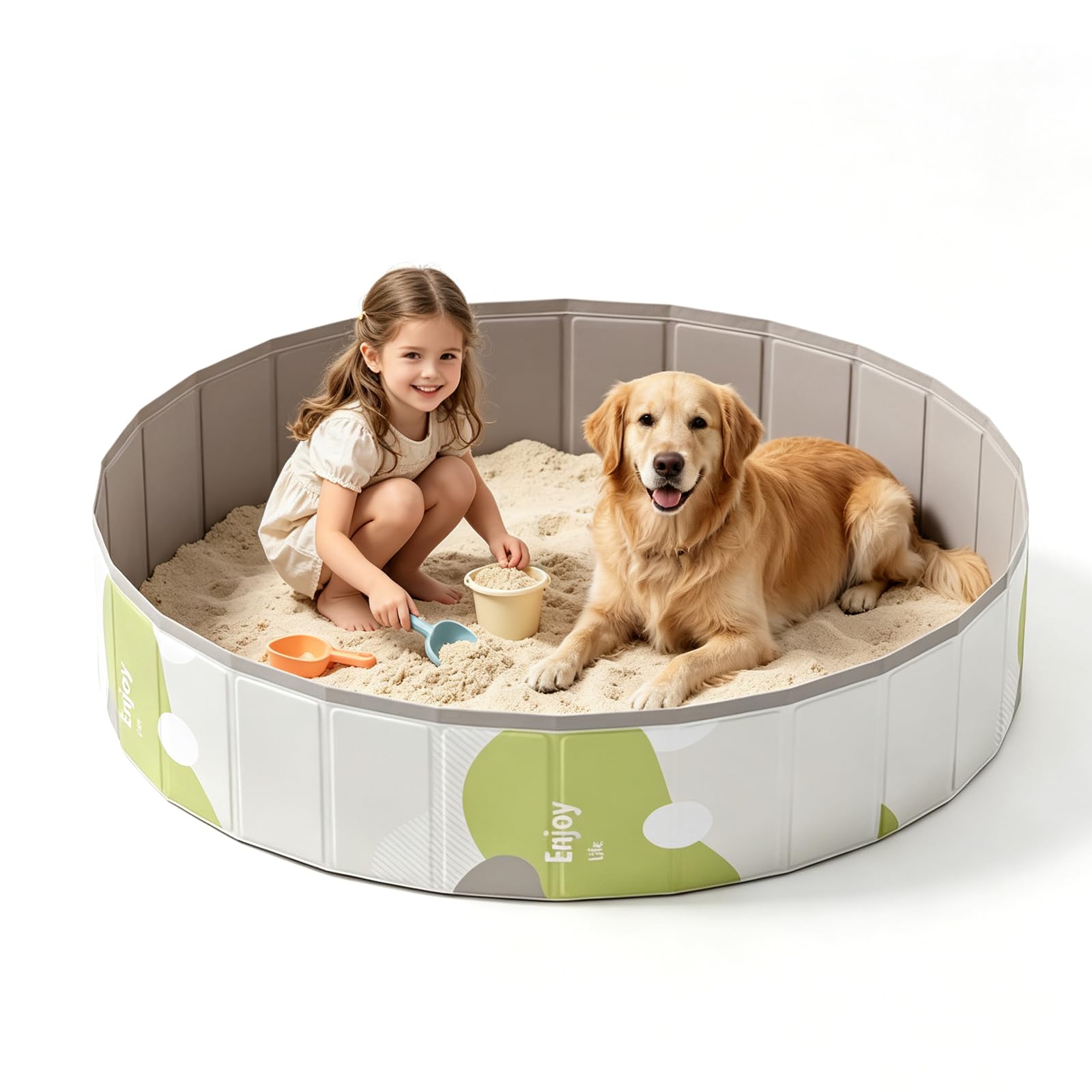 Piscina para Perros - Piscina Plegable Mascotas (XL) 120 x 30 cm | Piscina Perros Grandes y Pequeños con Base Antideslizante, Bañera Plegable para Jardín, Balcón y Salón sin Inflado