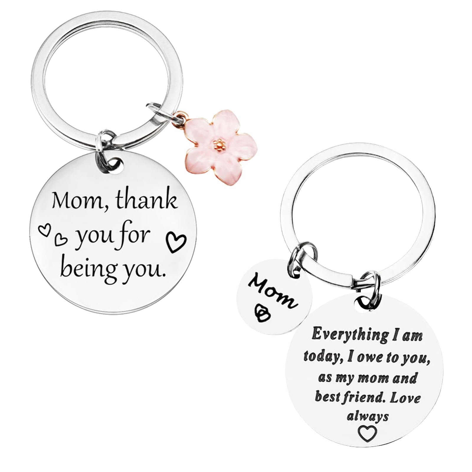 Belligern Girls Silver 2 Pcs Mum Keyring Mum Gifts Mum Sentimental Gifts Mum Keyring From Daughter Sentimental Gifts For Mum Keyring For Mum Suitable For Gifts For Moms Mother's Birthday Gifts