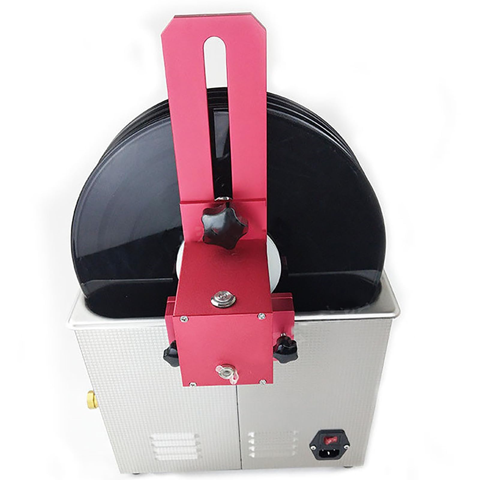 Soportes eléctricos para Limpieza de Discos de Vinilo, 1-5 Discos por Lote, Secado automático descendente, rotación automática eléctrica, para Limpiador ultrasónico de 6 litros (Solo Soporte) Dorado