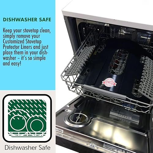 Miniatura 6 de Revestimientos protectores de estufa compatibles con estufas KitchenAid, cocinas de gas, personalizadas, revestimientos de fácil limpieza para