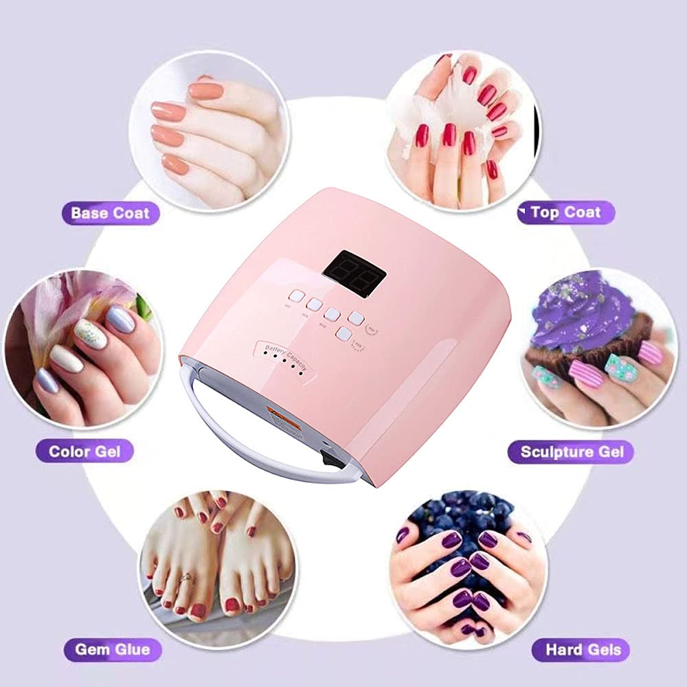 lampade per nail art. Lampada for unghie a LED senza fili, Lampada for unghie in gel ricaricabile da 48 W Asciugatore for unghie senza fili, Luci for polimerizzare smalto professionale Strumenti for m