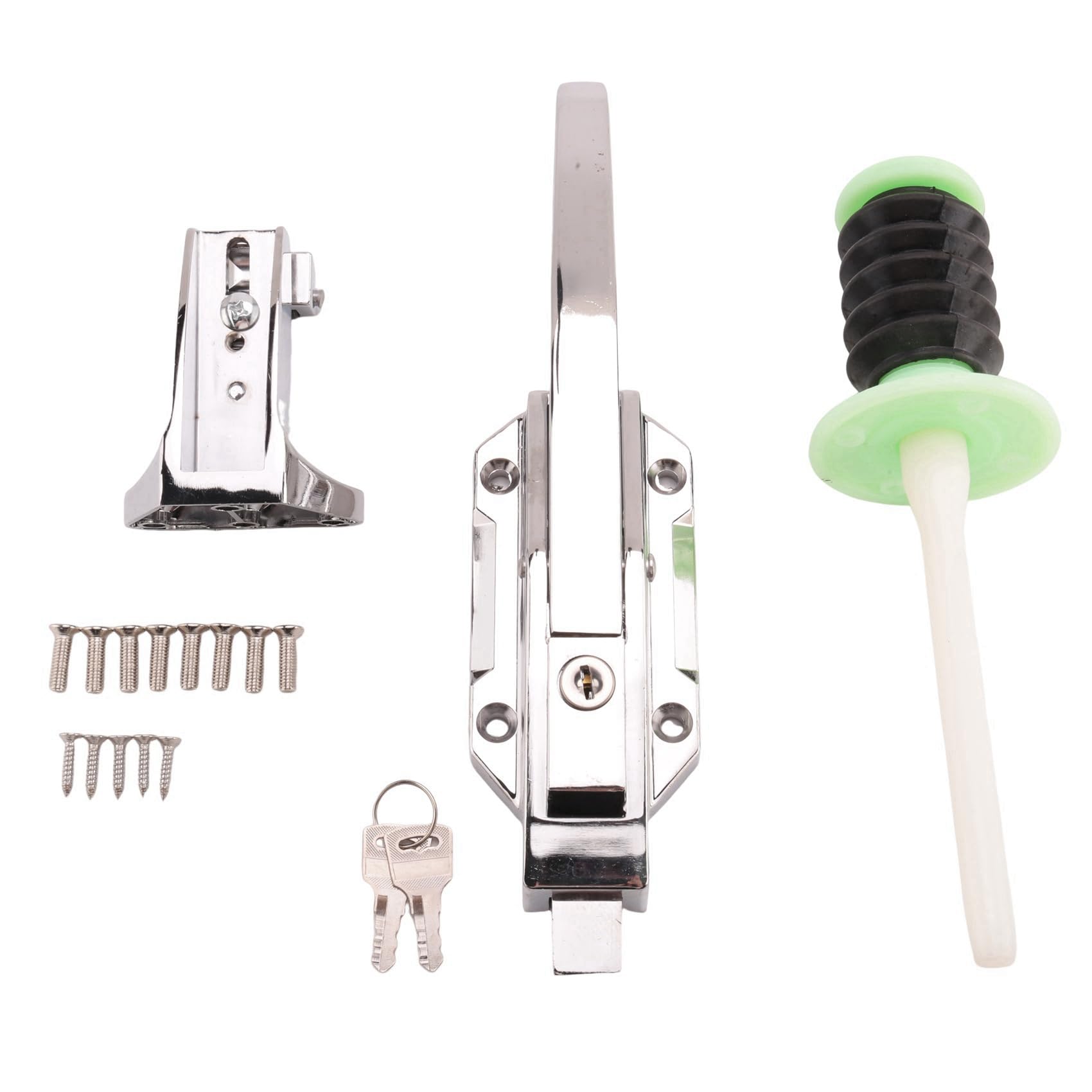 2 x Kit di chiavistello per porta di ghiaccio, set di maniglie di chiavistello di sicurezza con innesto regolabile e sblocco interno e chiavi