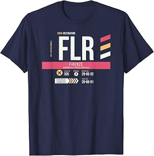 Vintage Florence Italy FLR Airport Code Retro Travel Day T-Shirt