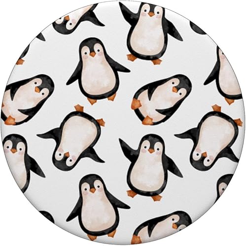 Miniatura 3 de Pingüinos Acuarela Patrón PopSockets Swappable PopGrip
