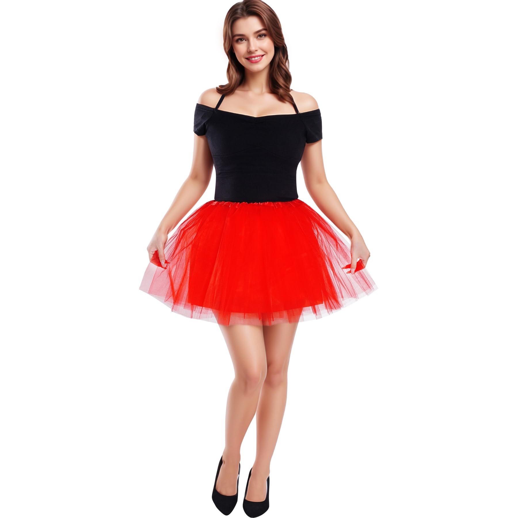 Damska spódnica tutu, rozciągliwa, mini spódniczka tutu, dla dorosłych, baletowa, tiulowa, na imprezę, do kostiumu, tańca