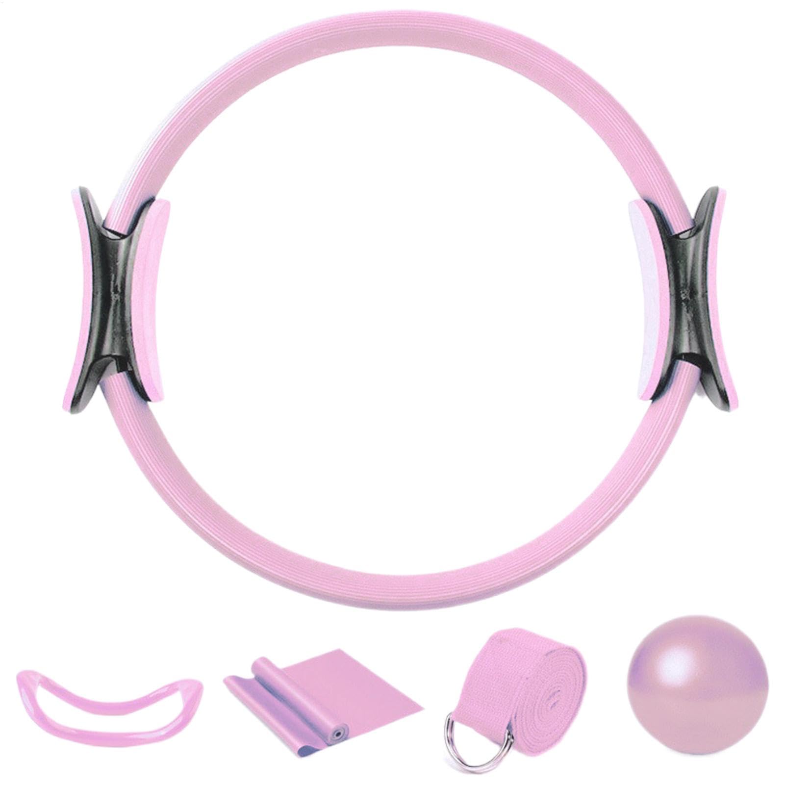 Generico Kit Pilates Completo X Casa For Women, Pilates Ring Yoga Ball Resistance Bands - Set Di Attrezzature Da Allenamento 5x
