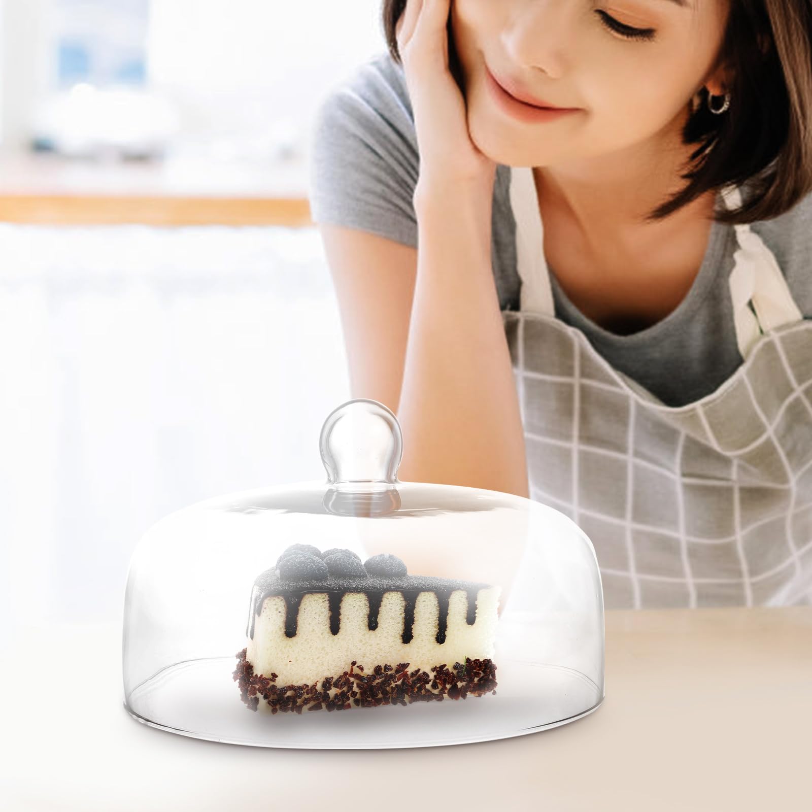 Holibanna Cake Display Cover Round Cake Stand Dessert Cloche Dessert Cover Destert Piano Piano Piano Cover per Cover con per 28X28cm Porta Torta