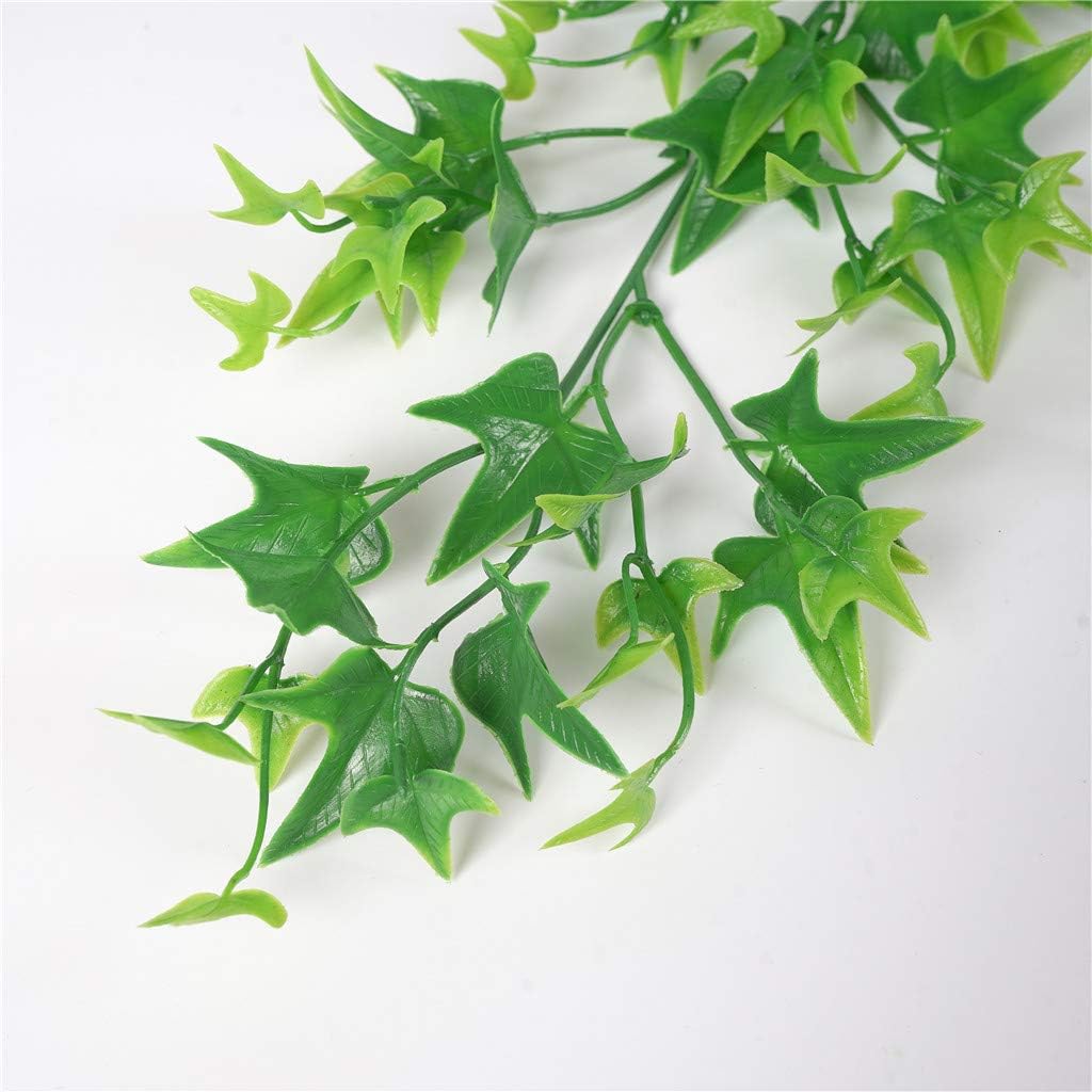 Artificial Vine, PASYOU Hanging Ivy Sweet Potato Leaves Plastic Plants Foliage Vines, UV Resistant Greenery Fake Flowers for Indoor Outdoor Garden Door Wall Wedding Party Table Decoration Green 2 Pack - Image 5