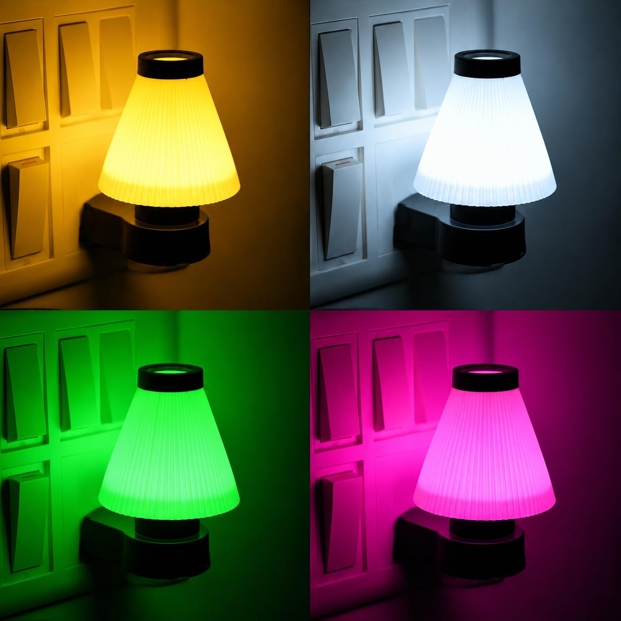 Umbrella Style Plug-in Night Lamp, Multicolour LED, Wall Socket Light, Pack of 4-image-7