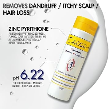 Chihtsai No.3 Shampoo for Hair Loss (8.3oz/250ml) - Eliminate dandruff & flakes, Smooths itchy scalp