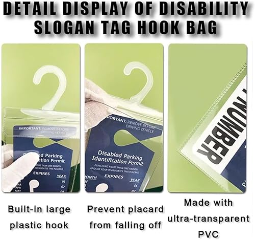 Miniatura 6 de 4 soportes portátiles para discapacitados, ultra transparente, funda protectora para permiso de estacionamiento para discapacitados con gancho