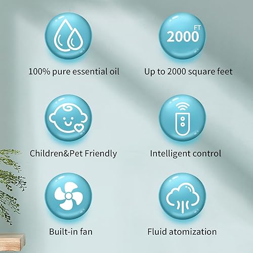 Miniatura 7 de JQXingyu Atomizador de aceite esencial  Difusor silencioso de aceite esencial sin agua  Difusor inteligente  Difusor de aromaterapia blanco
