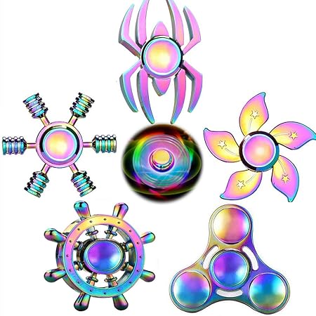 Amazon Com Rainwbow Snitch Fidget Fingers Hand Spinners Metal Focus Decompression Fidgets Toy Stainless Steel Fingertip Gyro Stress Relief Cube Fun Spiral Twister Adhd Edc Anti Anxiety Gifts For Kids And Adults Toys
