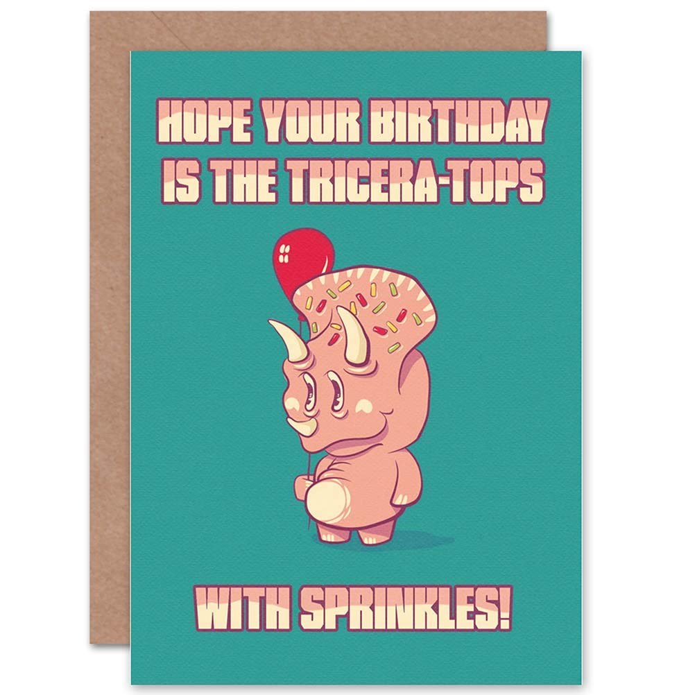 Wee Blue Coo CARD BIRTHDAY DINOSAUR PUN WITH SPRINKLES GIFT