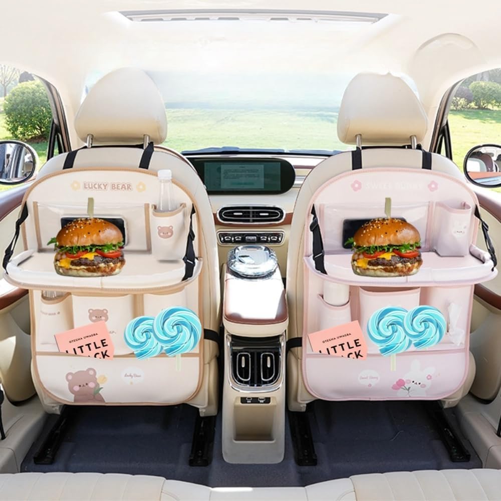 Autositz Organizer Rückenlehnen für Volkswagens Lavida Utensilientaschen Auto Multifunktional Wasserdicht Rücksitz Organizer mit Klapptisch, Tablet Tasche und Viele Taschen(2PCS)