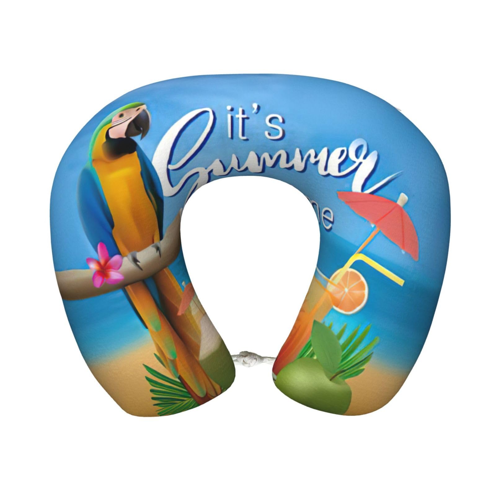 yagDAA Summer Parrot Pineapple Bird Print U-Shape Travel Neck Pillows Memory Foam Neck Pillow For Airplane Car Office Sleeping Rest