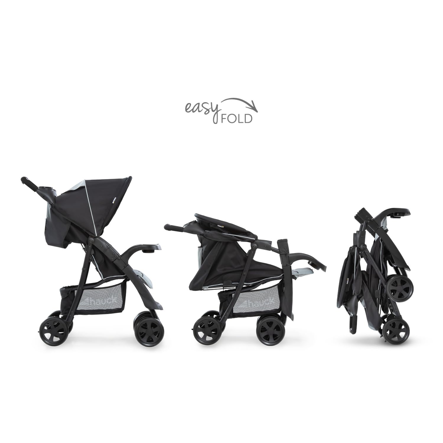 hauck Shopper Neo II Silla de Paseo Ligera - Carrito Bebe Reclinable desde Nacimiento hasta 22 kg - Carro Compacto y Plegable - Ruedas Giratorias Antipinchazos - Portavasos - Gris