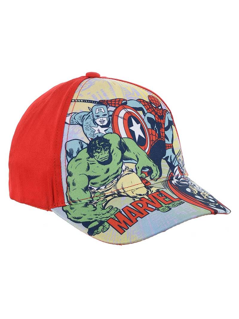 Marvel Boys Red Avengers Hulk Thor Capitan America And Spiderman Baseball Cap Summer Hat For Kids, 6 1/2