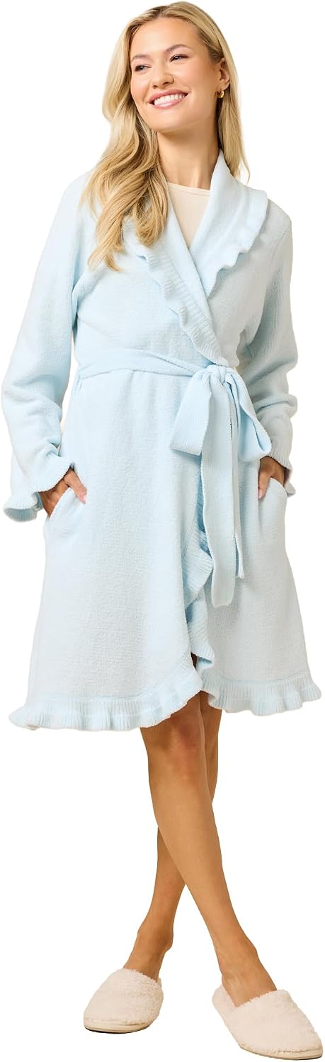 Softies 36" Ruffle Chenille Robe for Women