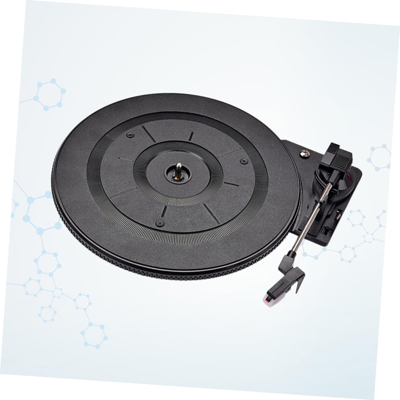 Platine Vinyle Vintage 28cm Noire Ambiance Noël, Préampli Intégré