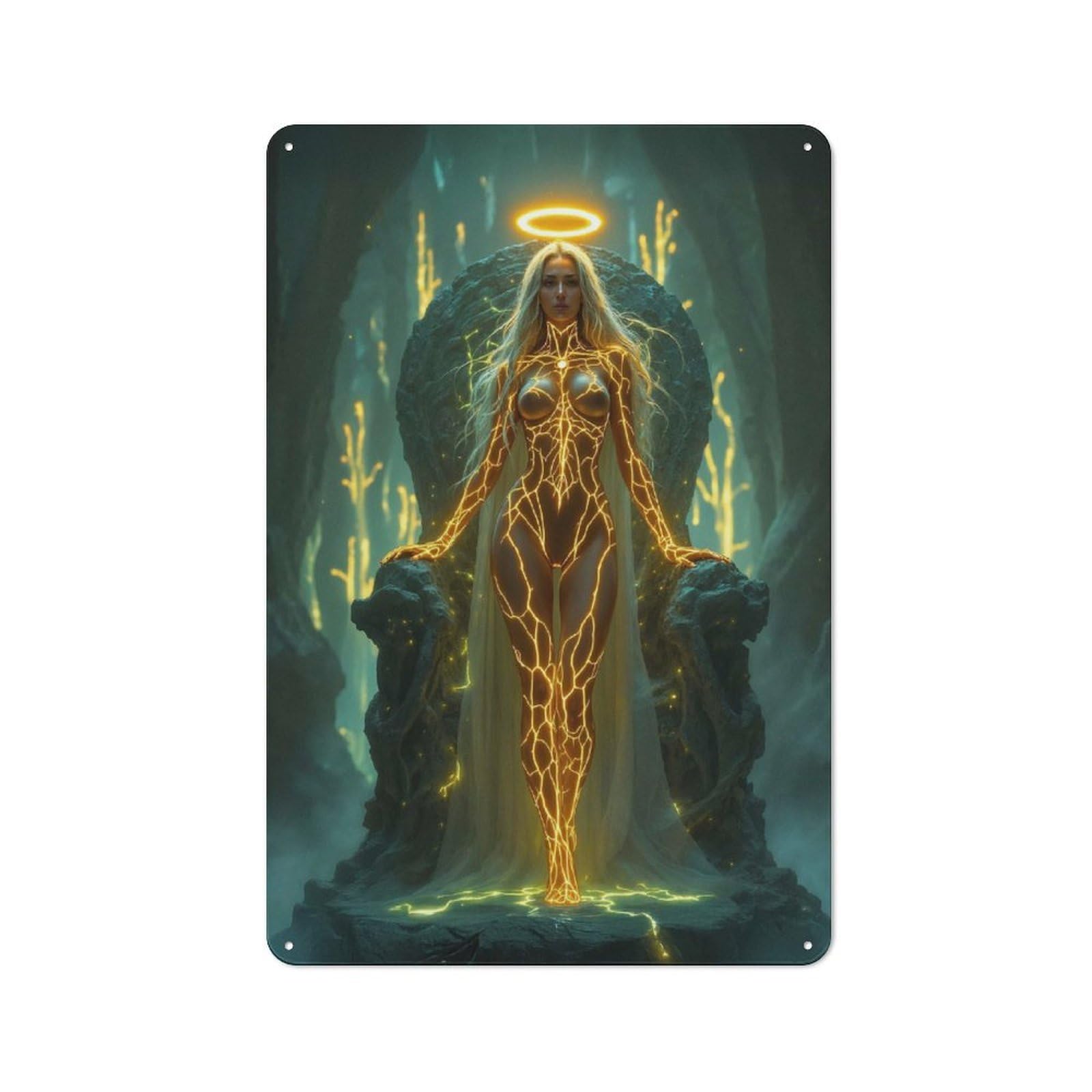 Everyday Golden Goddess Metal Gift Sign 30x20cm, Room Wall Plaque for Home, Shop, Pub Or Studio Wall