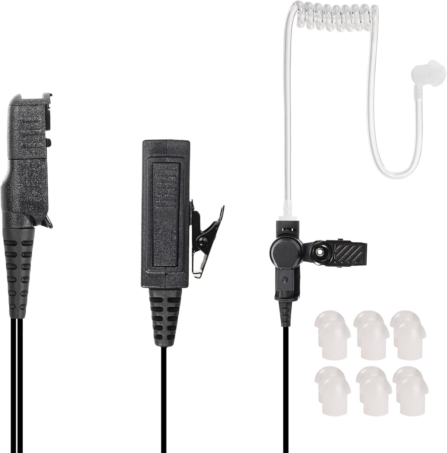 Casque Radio Compatible avec Motorola | Câble renforcé en Kevlar | avec 10 Bouchons d'oreille | U.A. pour Motorola DP2400, DP2600, DP3441, DP3661, XPR3300, XPR3500