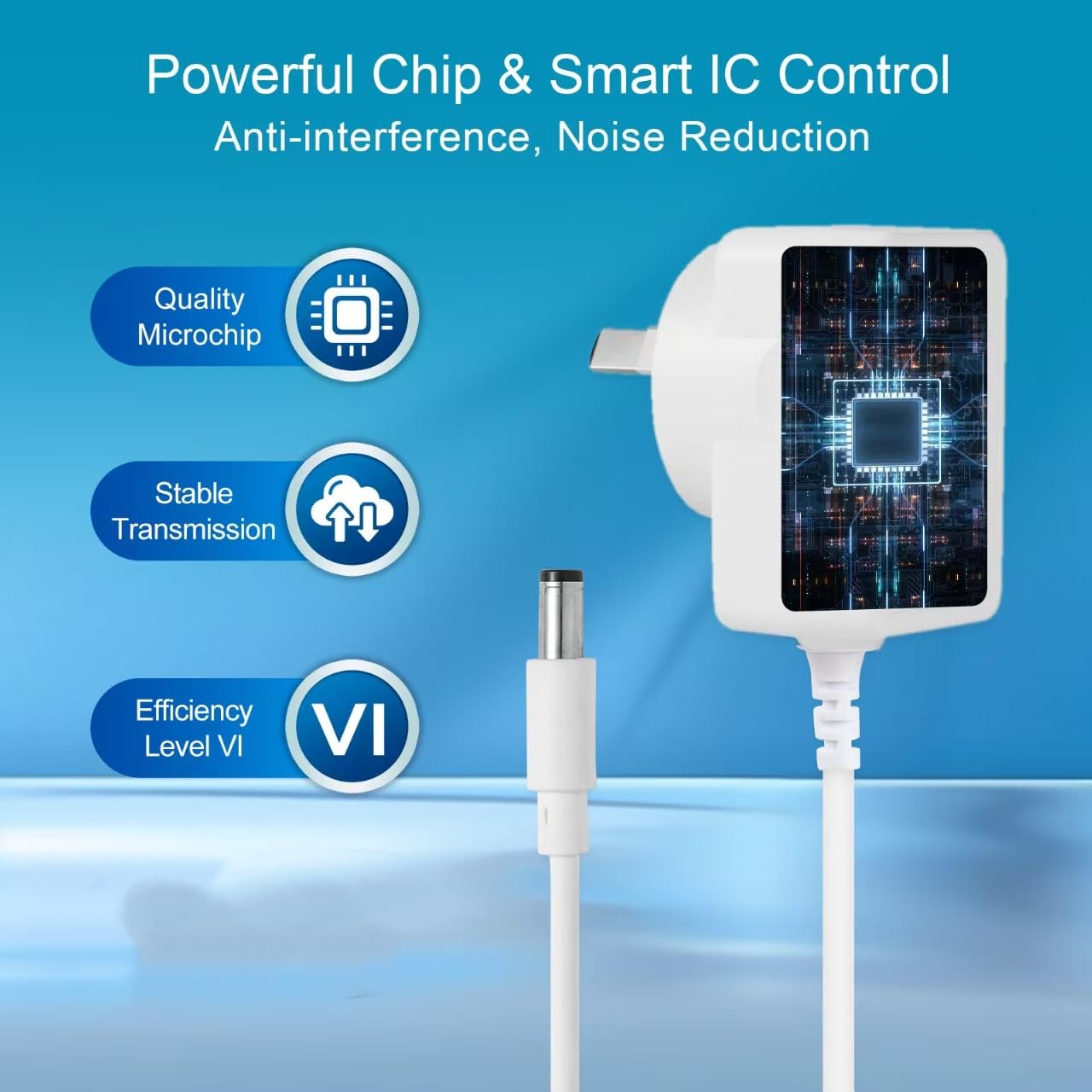 Guitar Pedal Power Supply Adaptor 9V DC 1A Center Tip Negative